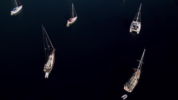 Port Morski Dla Jachtu Widok Góry Lotu Ptaka Łodzi Jachtów — Wideo stockowe