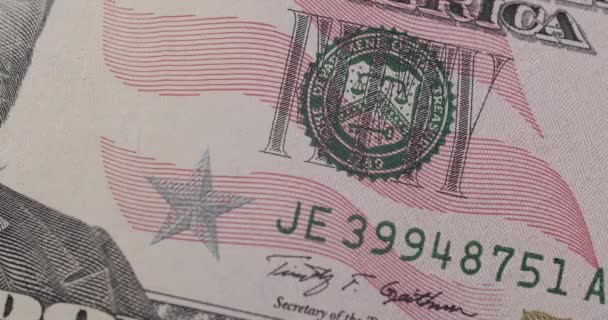 Αμερικάνικο Χαρτονόμισμα Των Δολαρίων Δολάρια Ηπα Μετρητά Μακροσκοπική Προβολή Διακοπή — Αρχείο Βίντεο