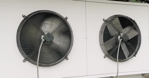 Przemysłowy System Klimatyzacji Wielcy Fani Ścianie Budynku Przemysłowy System Klimatyzacji — Wideo stockowe