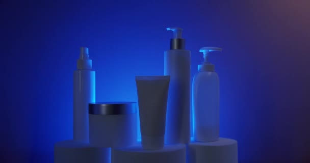 Naturkosmetikproduktion Für Haar Und Hautpflege Hochglanz Kosmetikdose Mit Creme Gruppe — Stockvideo