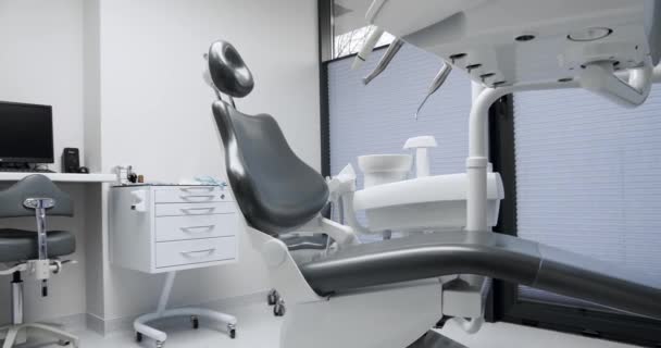 Modern Room Dental Chair Medical Equipment Modern Dental Practice Dental — Stock video