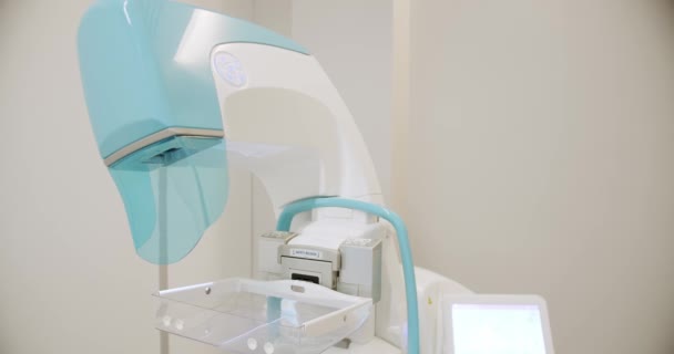 Mammográfia Gép Mellszűréshez Kórházban Modern Diagnosztikai Berendezések Rákmegelőzés Egészségügyi Orvostechnikai — Stock videók