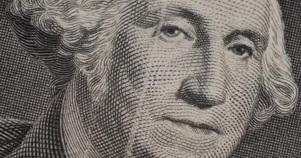 Amerikaanse President Washington Verenigde Staten Amerikaans Papier Van Één Dollar — Stockvideo