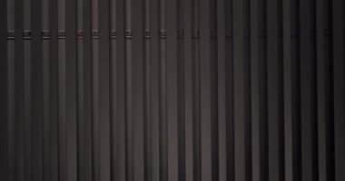 Room decor with minimalist black wood lines. Accessory in Beauty Interior with minimalist black blinds. Black line wall made of wood and aluminum. black modern wood wall