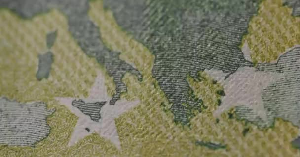100 Ευρώ Στάση Μετρητών Κίνηση Μακροεντολή Του Τραπεζογραμματίου Ευρώ Κοντινό — Αρχείο Βίντεο