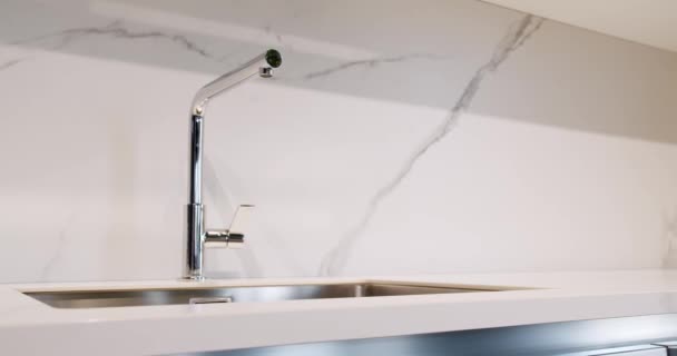 Elegant Comfortable Home Dining Room Domestic Kitchen Modern Sink Modern — Stock Video