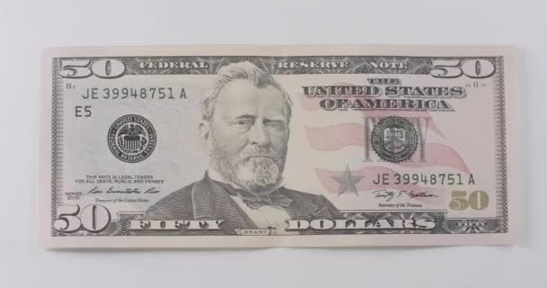 Американский Доллар 100 Банкноты Крупном Размере 100 Usd Cash Macro — стоковое видео