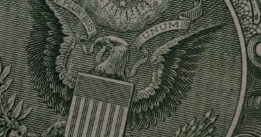 Amerika Birleşik Devletleri Başkanı Washington. Makroyu kapamak için bir dolarlık Amerikan banknotu. Bir dolar nakit makro görüntü. 1 Dolar Nakit Durdurma Hareketi. Amerika 'nın zengin iş ekonomisi. Bir dolar..