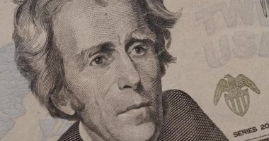ABD Başkanı Andrew Jackson ABD 'de. Amerikan 20 dolarlık banknot makroyu yakınlaştır. 20 dolar nakit makro görüntü. Konsept Finans İş Yatırımı Başarı. Birleşik Devletler parası