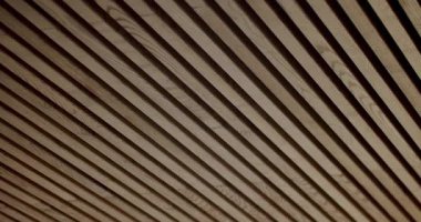 Tavanda ahşap tahtalar ilginç bir perspektif oluşturuyor. Paralel çizgiler ve ahşabın sıcak tonları modern tasarımın bir dokunuşunu ekliyor. Arkaplan, mimari veya tasarım projeleri için ideal.