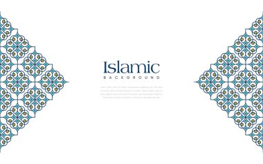 Arapça renkli İslami dekoratif arka plan. Renkli İslami süslemeleri olan basit geometrik mozaik.