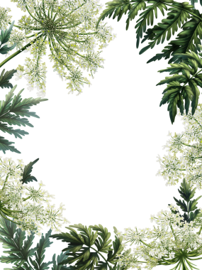 Daucus Carota 'nın suluboya illüstrasyon tarzında bir şablonu var. Botanik çiçekli pankart. Yabani çiçeklerle davetiye