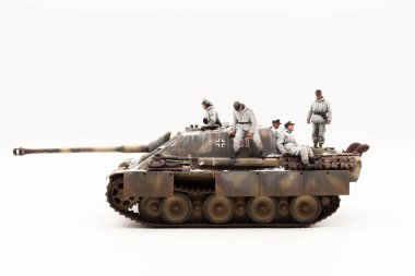 Alman Sd 'si. Kfz 173 Jagdpanther, Alman 2. Dünya Savaşı tank destroyeri, Bulge Muharebesi, Bastogne, 135 Tamiya ölçeği modeli.