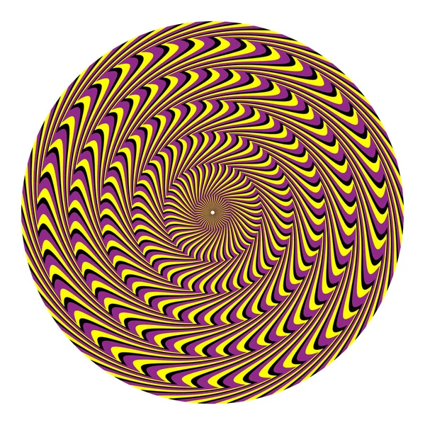 Optische Täuschung Gemusterter Kreis Aus Sich Bewegenden Gestreiften Ringen Rundes — Stockvektor