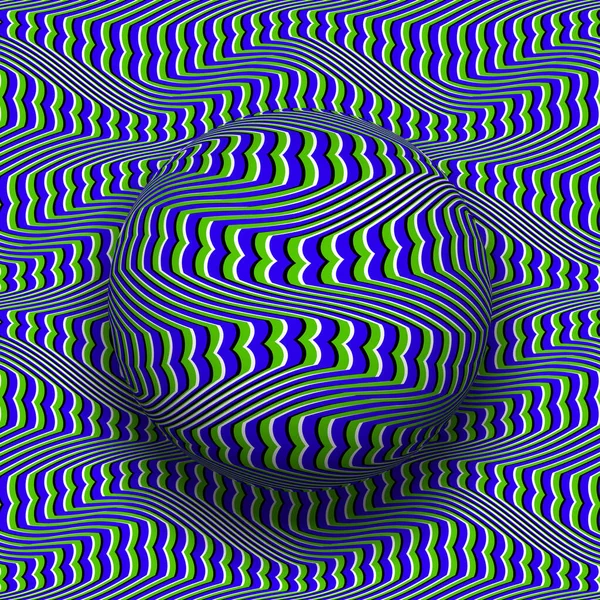 Illusion Optique Arrière Plan Motifs Mobiles Avec Sphère Rotation Inversée — Image vectorielle