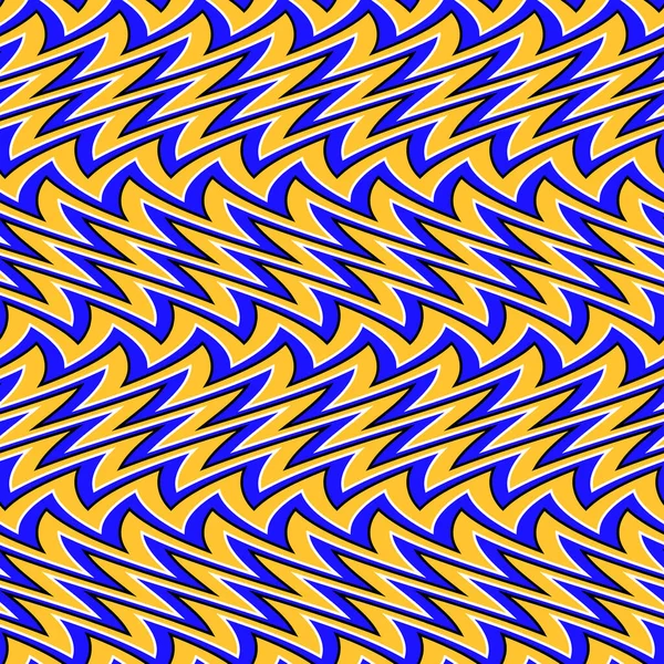 ジグザグ変形縞の光錯覚シームレスパターン 繰り返し可能な波紋の質感 サイケデリック抽象壁紙 ロイヤリティフリーのストックイラスト