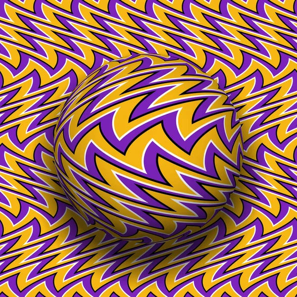 Optical Illusion Falling Sphere Zigzag Deformed Striped Pattern Same Patterned Stock Illustration