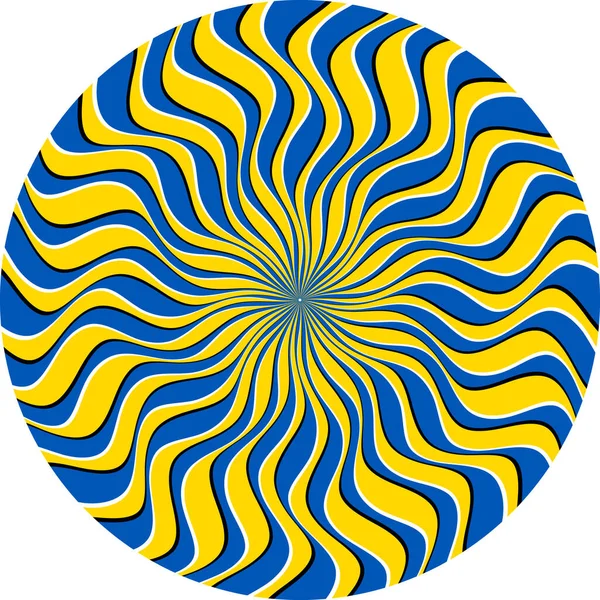 Оптична Ілюзія Візерункового Кола Рухомих Хвилястих Смуг Круглий Шаблон Дизайну — стоковий вектор