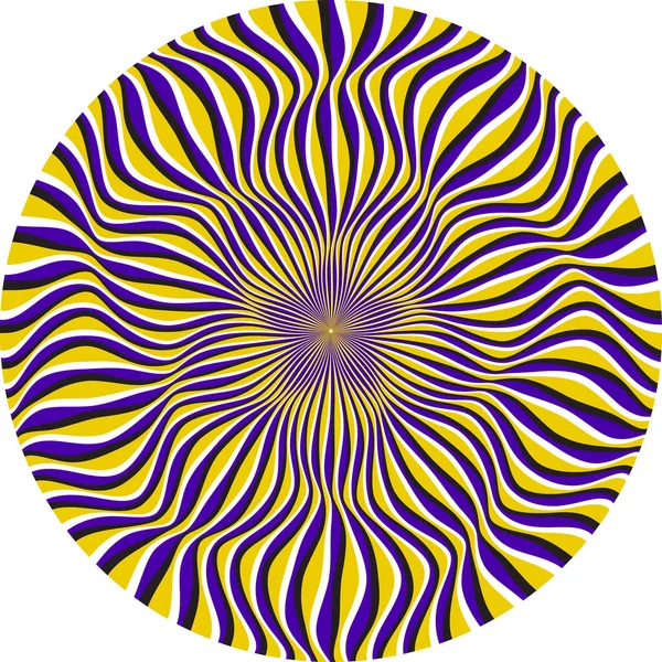 Optical Illusion Circle Moving Striped Pattern Pentagonal Form Circular Template — Stock Vector