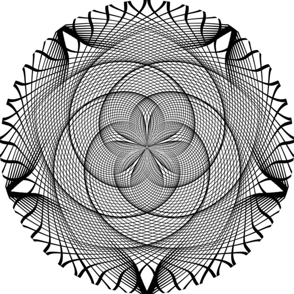 Art Optique Motif Cercle Lignes Noires Moire Motif Rond Conception — Image vectorielle