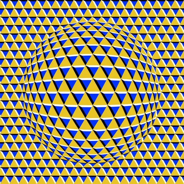 Abstrakce Optického Umění Kulovou Zkreslenou Mřížkou Trojúhelníkových Hranolů Trippy Iluze — Stockový vektor