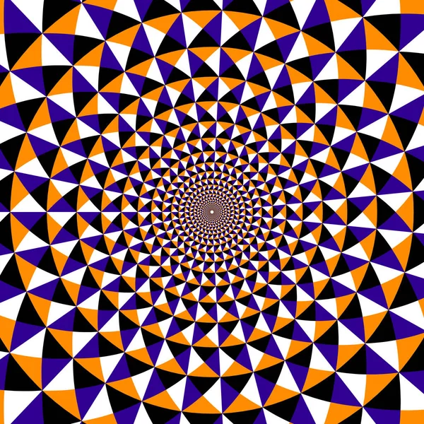 Optische Illusie Cirkelvormig Patroon Van Vele Piramides Trillende Kleurrijke Achtergrond — Stockvector