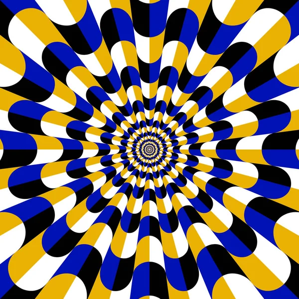 Optische Täuschung Kreisförmiges Muster Aus Vielen Bunten Formen Vibrierendes Farbenfrohes — Stockvektor