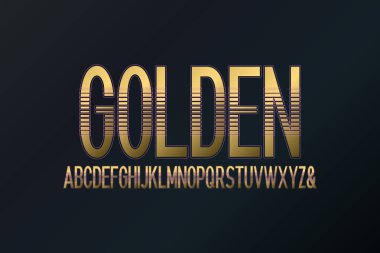 Pembe dekoratif vuruşlarla süslenmiş altın harflerden oluşan şık bir alfabe. Başlık metin tasarımı için tipografi yazı tipi biçimi.