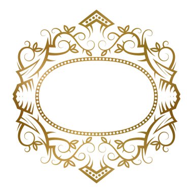 Altın rengi çerçeveli, başlık olarak çiçek süsleri. Zarif sayfa dekorasyonu, fiyat etiketi ve kapak tasarımı için iyi.