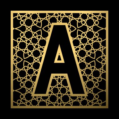 A harfi eski model kare şeklinde oyulmuştur. Klasik stilde altın monogram.