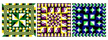 Optik etkilerle kalın zıtlıkları harmanlayan sofistike simetrik desenler. Moda, ambalaj ve sanatsal dijital tasarımlar için ideal.