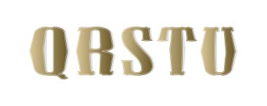 Altın retro dokunuşlu yaratıcı bir alfabe. Kabartmalı gölgeli zarif büyük harfler. Oyunlar, markalaşma, posterler ve klasik grafikler için uygun.