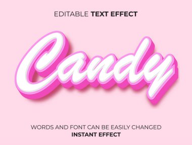 Candy 3d düzenlenebilir metin efekti şablonu