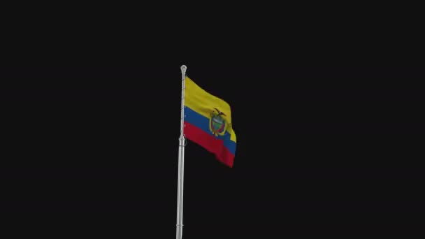 厄瓜多尔国旗无缝圈动画 厄瓜多尔标志 厄瓜多尔国旗飘扬 — 图库视频影像