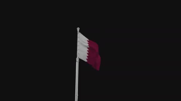 Animación Lazo Sin Costura Bandera Qatar Signo Qatar Bandera Qatar — Vídeo de stock