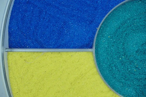 Cores Diferentes Caixa Recipiente Como Azul Amarelo Verde — Fotografia de Stock