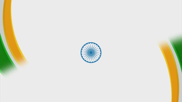 Glückliche Feier Zum Unabhängigkeitstag Ashoka Chakra Rotierend — Stockvideo