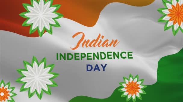 Happy Independence Day Drapeau Indien Animation Avec Mandalas Célébration Indépendance — Video