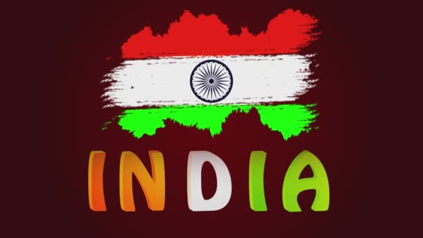 印度独立日贺卡动画和庆祝活动 — 图库视频影像