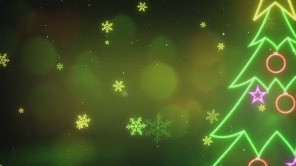 Νέο Χριστουγεννιάτικο Δέντρο Στη Δεξιά Πλευρά Animation Και — Αρχείο Βίντεο