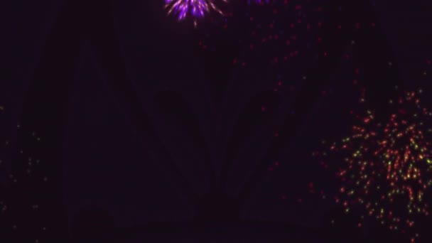 Happy Diwali Animatie Vuurwerk Barsten Lucht — Stockvideo