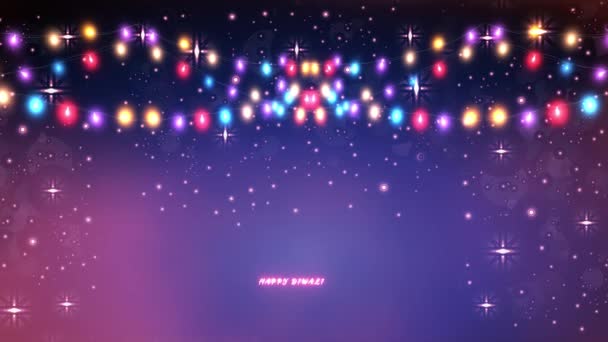 Multi Color Led Světla Blikání Veselé Vánoce Šťastný Nový Rok — Stock video