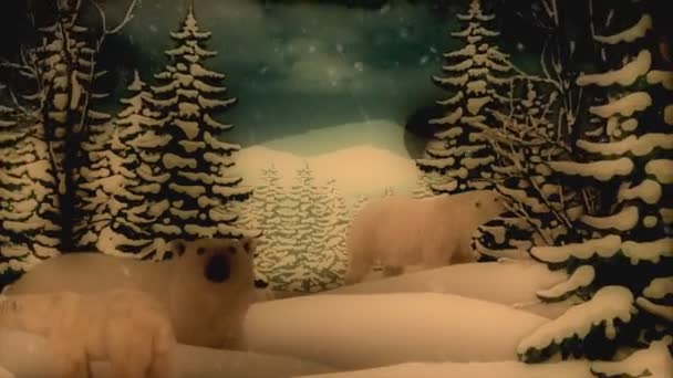 Moonlit Μυστίκ Ένα Νυχτερινό Ταξίδι Μέσα Από Ένα Χιονισμένο Δάσος — Αρχείο Βίντεο