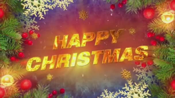 Насолоджуйтесь Святом Цим Циклічним Відео Щасливого Різдва Золотистих Кольорах Встановленим — стокове відео