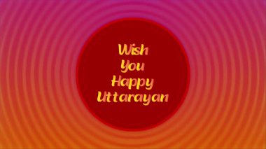 Uttarayan Uplift: Skyward Kites and Festive Delights, Uttarayan 'ın neşesini bu canlı videoyla yaşayın. Gökyüzü renkli uçurtmalar ve makaralarla dolu, parlak kırmızı-turuncu bir gradyanı var. Cesur, sarı metin 