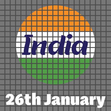 Canlı Cumhuriyet Günü, 26 Ocak 'ta Hindistan' ın zaferini kutlayın, Hindistan 'ın Cumhuriyet Günü münasebetiyle gururunuzu bu canlı vektörle gösterin. Üç renkli küre, şebeke arkaplanı ve cesur tipografi ulusun ruhunu özetliyor..