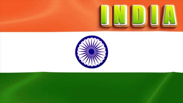 Índia Pride Dynamic Journey Tricolor Waves Mergulhe Coração Índia Com — Vídeo de Stock