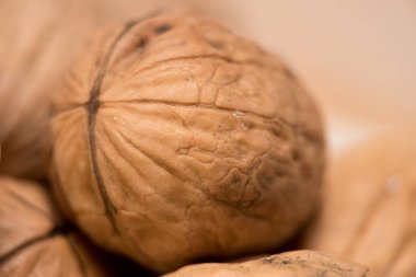 Altın Cevizler: Doğanın Karmaşık Tasarımı Üzerine Yakın Çekim Çalışması, doğanın tasarımının güzelliğini bu yakın plan altın ceviz fotoğrafıyla deneyimleyin. Merkezi ceviz, keskin bir odaklanmayla, bir dokuyu ortaya çıkarır.