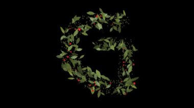 Doğanın Alfabesi: Vibrant Red Berries ve Lush Green Leaves tarafından oluşturulan G harflerinin baş döndürücü görüntüsü, Alfabe harfleri titizlikle canlı kırmızı böğürtlenlerden ve gür yeşil yapraklardan yapılmıştır..