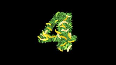 Botanik Alfabe Tipografisi: Muz 'da yapraklı ve dallı' 4 Numaralı Harf 'Bu video tipografi ve doğanın büyüleyici bir karışımını sunuyor.